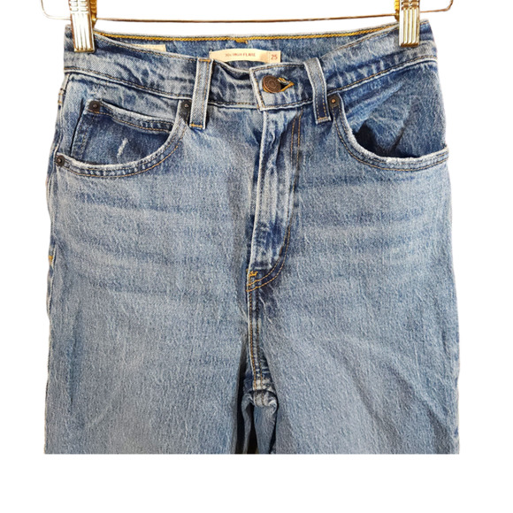 Levi's 70s High Flare Medium Wash Jeans Classic Retro Casual Basic Women's 25 - Picture 3 of 7